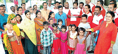 Children of migrant workers in Aluva who will join school on Friday.