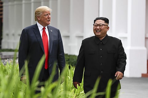 Trump and Kim converged at a luxury resort on Singapore's Sentosa Island. (AP)