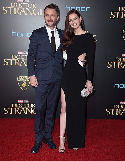Chris Hardwick and wife Lydia Hearst arrive at the premiere. The couple tied the knot a few months back, and are self-confessed comic book fans. (Photo | AP)