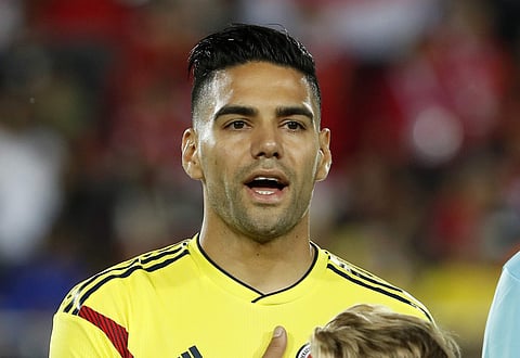 In a Friday, June 1, 2018 file photo, Colombia's Ramadel Falcao stands prior to the start of the riendly soccer match between Egypt and Colombia in Bergamo, Italy. | AP