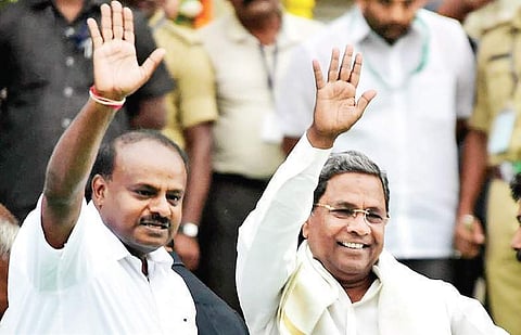 Karnataka Chief Minister HD Kumaraswamy and Congress leader Siddaramaiah (File Photo)