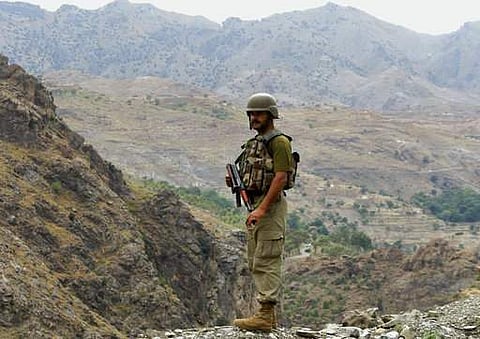 A Pakistani army soldier stands guard. (File Photo | AP)