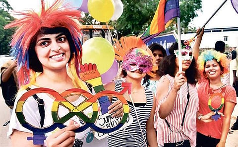 Participants of the Rainbow Pride march in Chennai on Sunday | ASHWIN PRASATH