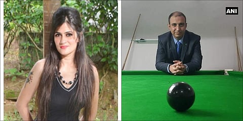 The victim (on left) Shailza Dwivedi (Photo: mrsindiaearth) ; the accused Nikhil Handa (ANI Twitter Photo)