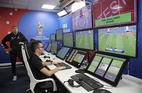 VAR refereeing Project Leader Roberto Rosetti demonstrates a video operation room (VOR), a facility of the Video Assistant Referee (VAR) system. (File | AP)