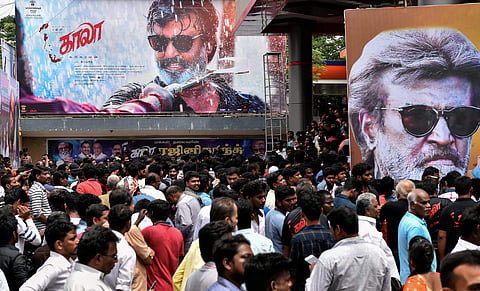Rajinikanth fans across the country queued outside the theatres in large numbers as early as 4 am to catch the first show of Superstar-starrer 'Kaala.' (Photo | PTI)