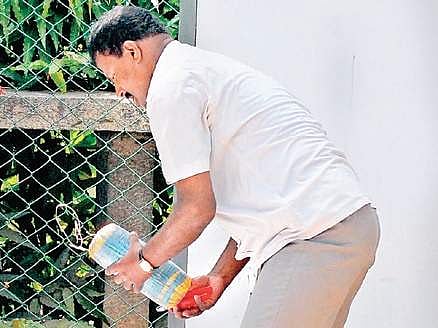 Bomb squad with one of the two crude bombs found near Chinnaswamy Stadium in Bengaluru | file photo