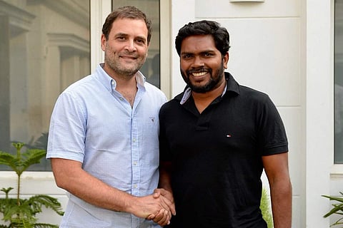 Rahul Gandhi meeting 'Kaala' director Pa Ranjith. (Photo | Twitter)