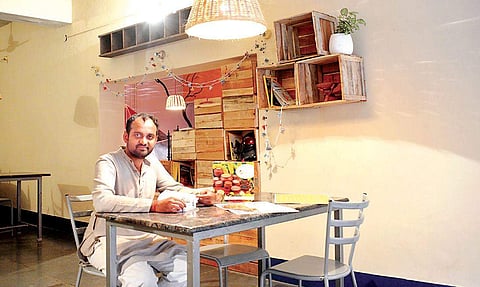 Abhishek at his brainchild, Millet Mama, where  sustainability is the key to his successful venture