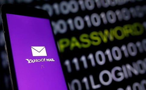 Yahoo Mail logo is displayed on a smartphone's screen. (File photo |Reuters)