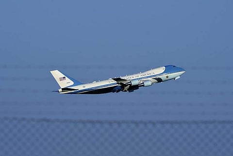 Air Force One carrying U.S. President Donald Trump departs Vantaa, Finland July, 16 2018. | Reuters