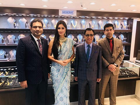 Katrina Kaif at the innaugration of new showrooms of Kalyan Jewellers in NCR-Delhi. (Photo  | Twitter)