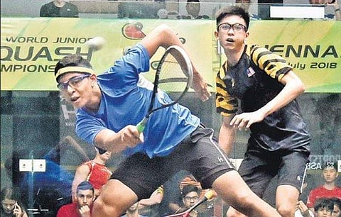 Action from the World Junior Squash Championship in Chennai. ( Photo | EPS/P Jawahar)