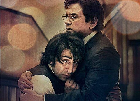Ranbir Kapoor as Sanjay Dutt and Paresh Rawal as Sunil Dutt, his father.(File photo)