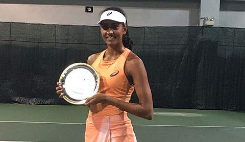 Karman Kaur Thandi today became only the sixth Indian woman tennis player to crack the top-200 rankings in singles (Photo | Twitter/Karman Kaur Thandi)