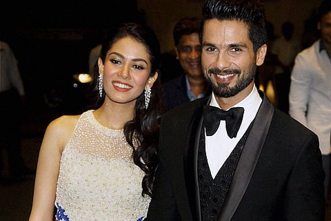 Bollywood actor Shahid Kapoor with wife Mira Rajput (Photo | PTI)