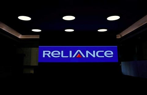 A logo of Reliance Group is seen at Reliance Center in Mumbai. (Photo | Reuters)