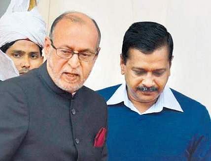 Delhi L-G Anil Baijal with CM Arvind Kejriwal. (File photo | PTI)
