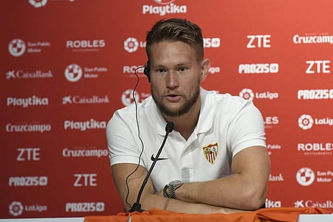 Tomas Vaclik has signed a three-year deal with Sevilla. (Photo | Sevilla Twitter)