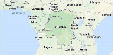 Map of Congo used for for representational purposes.