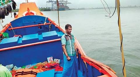 Divine, the fishing boat, which was hit by the Thai ship off Kerala coast