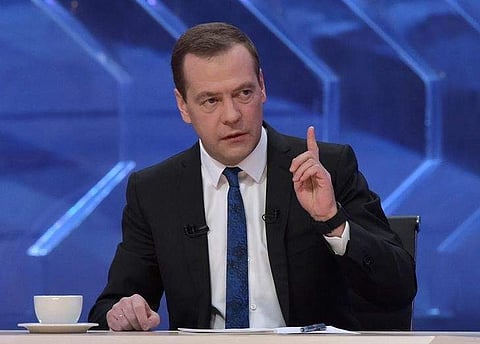 Medvedev said while the US says that the sanctions are intended to punish Russia's 'bad' behavior, their real goal is to sideline a rival. ( File Photo | Reuters )