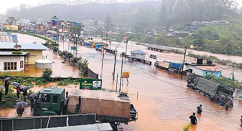 Munnar town is submerged in the floods after the shutters of the Mattuppetty dam were opened on Tuesday | EXPRESS