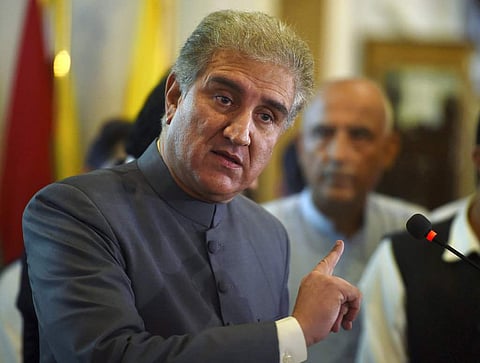 Pakistan's Foreign Minister Shah Mahmood Qureshi, speaks during a press conference after taking the oath of office, in Islamabad, Pakistan. (Photo | AP)