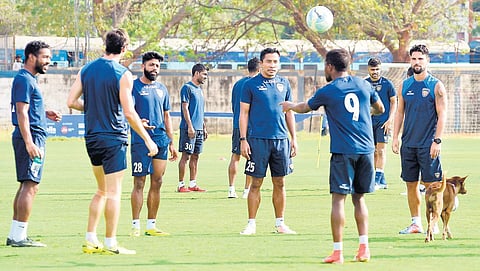 Chennaiyin FC players during a training session (File | EPS/D Samapathkumar)