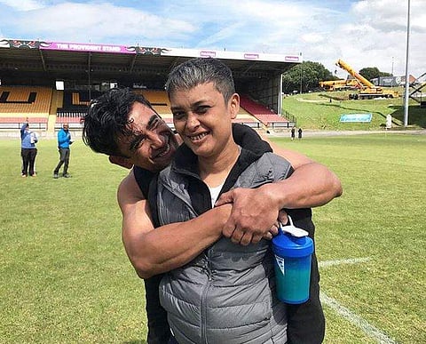 Actor Amit Sadh with 'Gold' director Reema Kagti. (Photo | Instagram)