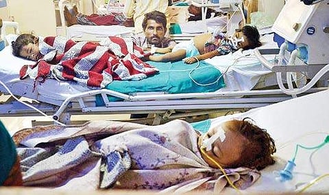 Children admitted to state-run Baba Raghav Das (BRD) Medical College in Gorakhpur where at least 60 children died (File Photo)