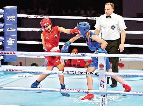 India’s Nitu (L) in action (File)