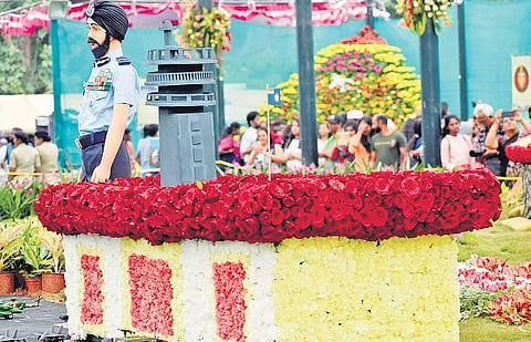 Tribute to soldiers at Lalbagh Flower Show  Pandarinath B