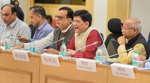 Finance Minister Piyush Goyal  and other ministers at the GST Council meeting on 4 August 2018 (Photo | PTI)