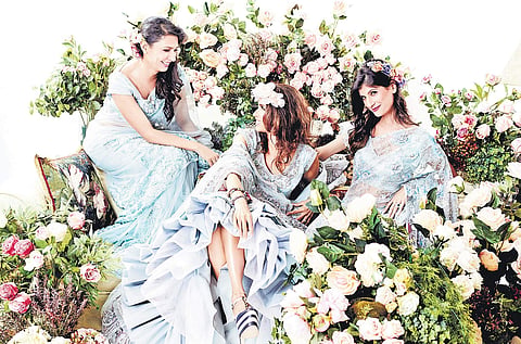The creations are infused with timeless elegance and a charm awash with floral exuberance
