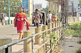 The stretch from Kaloor to Lisie Junction, which is devoid of a footpath | Albin Mathew