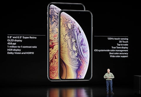 Phil Schiller, Apple's senior vice president of worldwide marketing, speaks about the Apple iPhone XS and Apple iPhone XS Max. | Associated Press