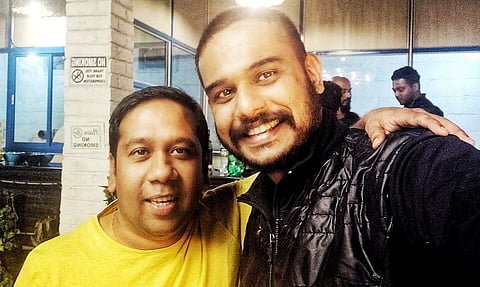 Director Hemanth M Rao (on right) with producer Pushkar Mallikarjuanaiah. (Photo | Twitter)