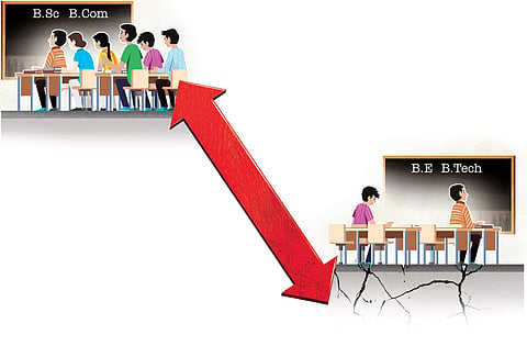 Engineering admissions in India show a downward trend