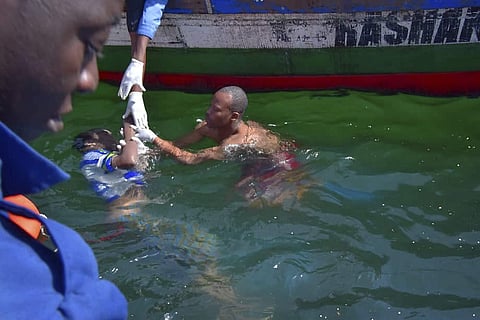 It was obvious that more bodies were trapped in the overturned ferry, the president said, according to The Citizen report. He said even the cargo far exceeded the 25 tons allowed. (Photo | AP)