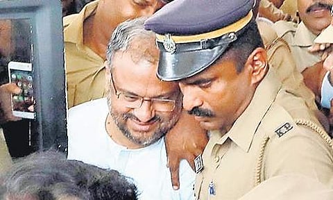 Bishop Franco Mulakkal at the  Judicial First Class Magistrate Court  in Pala (Photo | EPS/Vishnu Prathap)