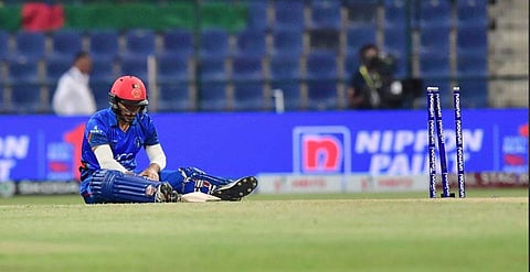 Afghanistan yet again came close to a victory against a top-Asian team but faltered in finishing (Photo | Twitter/ICC)