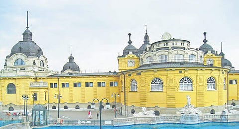 Soaking in  hot springs of Budapest 