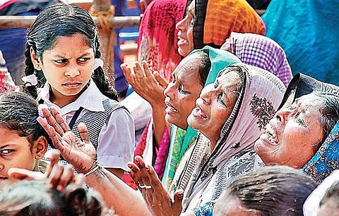 Families of fishermen who were affected by the  Ockhi tragedy (file photo)