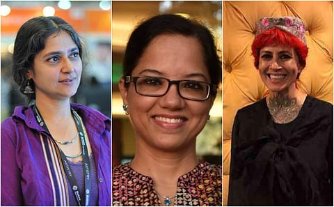 Female filmmakers Geetanjali Rao, Tanuja Chandra and  Sapna Moti Bhavnani. (Photos | File)