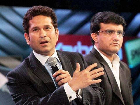 Former Indian skipper Sourav Ganguly (L) and Sachin Tendulkar (File | PTI)