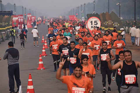 File photo of participants of Delhi Half Marathon. | (Parveen Negi | EPS)