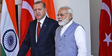 Prime Minister Narendra Modi and Turkish president Recep Tayyip Erdogan (File photo | AP)