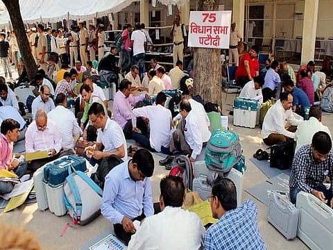 Over 1.83 crore voters are eligible to vote that includes 85 lakh women, over one lakh service voters and 252 transgenders. ( Photo | ANI )