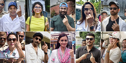 Bollywood turned up in full glory to exercise their franchise in the state assembly elections. (Photo | PTI)
